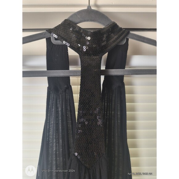 Womens Twentyone Black Sequin Tank Top Racerback Large Clubwear Sparkle - Picture 4 of 7